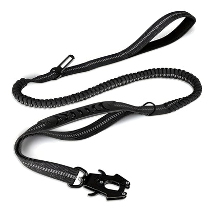 Heavy Duty Tactical Dog Leash with Frog Clip - black