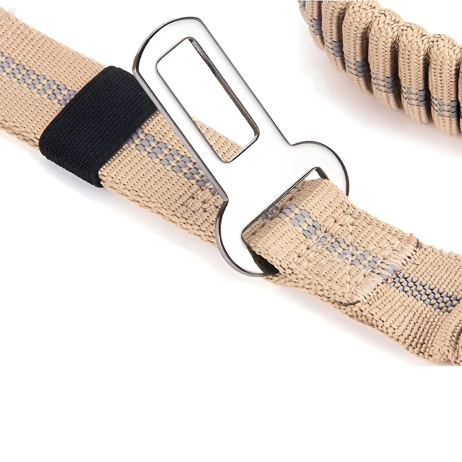 Heavy Duty Tactical Dog Leash with Frog Clip is designed with safety seat belt buckle