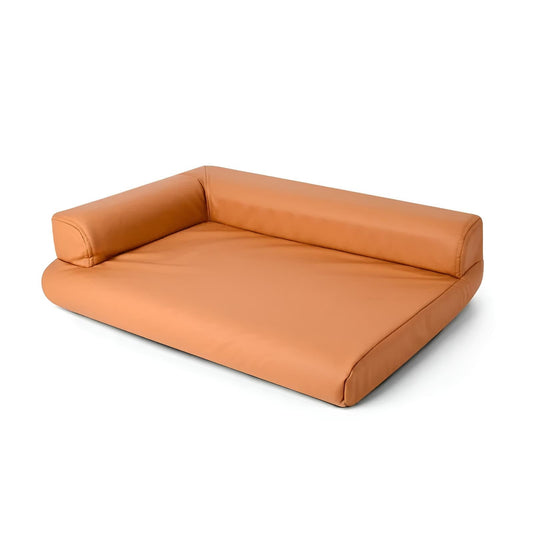 Leather Dog Bed, L Shaped Dog Bed, Dog Sofa Bed Brown