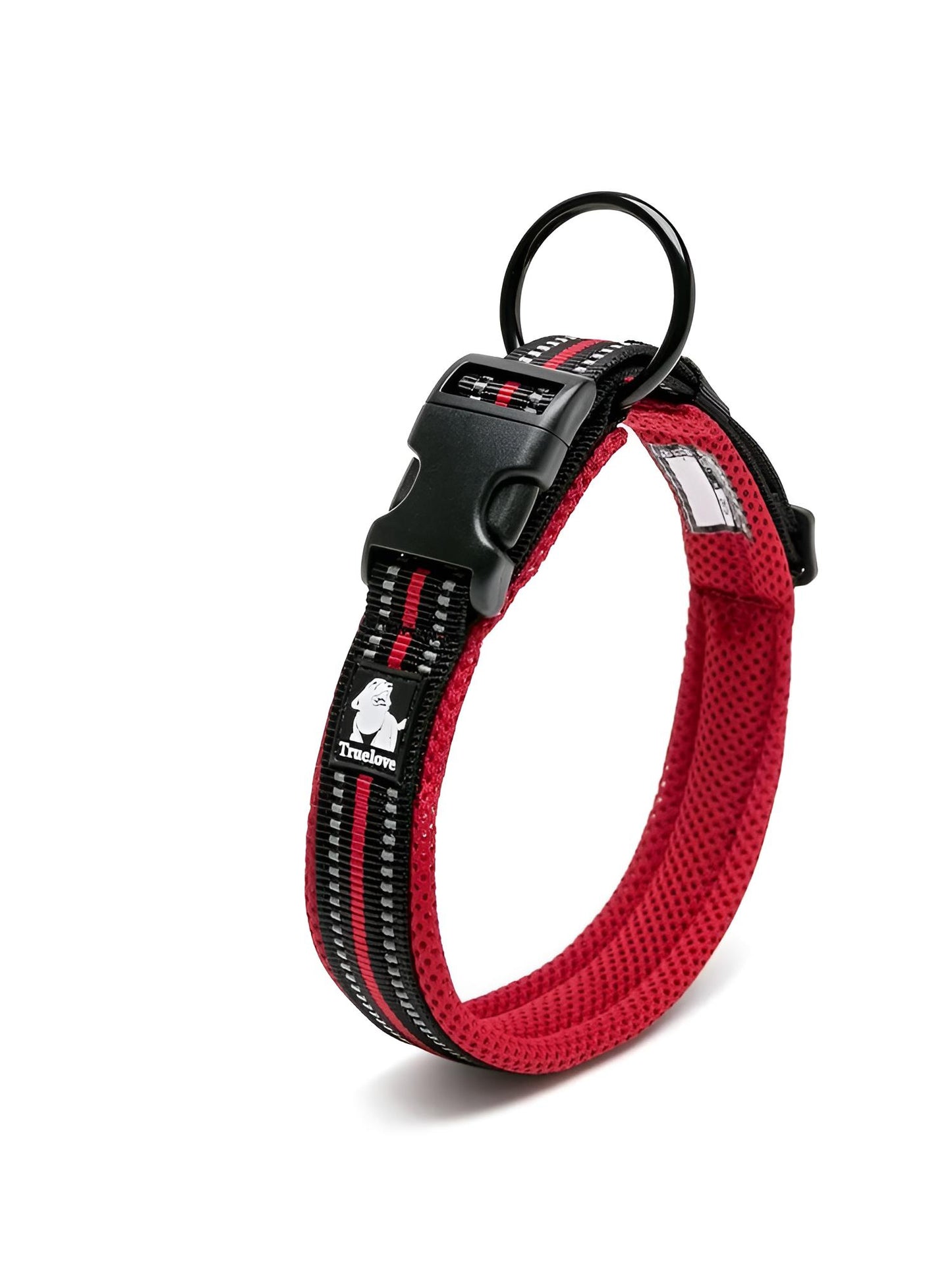 Nylon Reflective Customizable Dog Collar Red