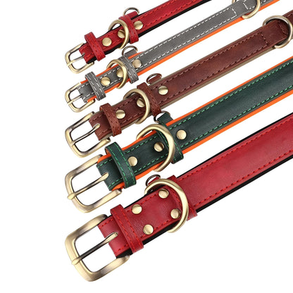 Personalized Dog Collar, Custom Engraved PU Leather Dog Collars For Small, Medium Large Dogs all colors