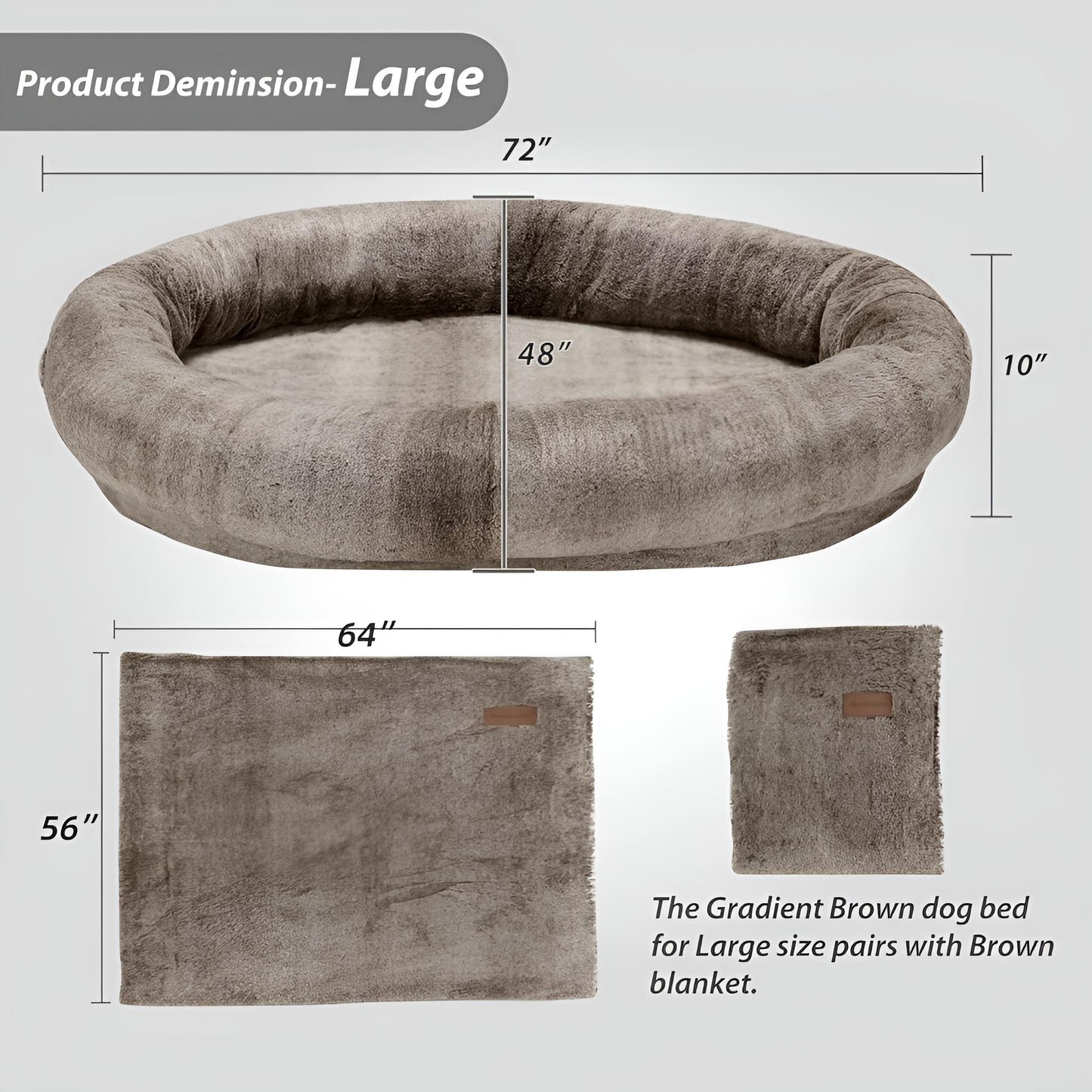 Product dimension – Large Human Dog beds