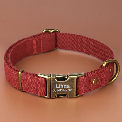 Personalized Dog Collar | Customized Nylon Dog Collar With Metal Buckle | GauGau