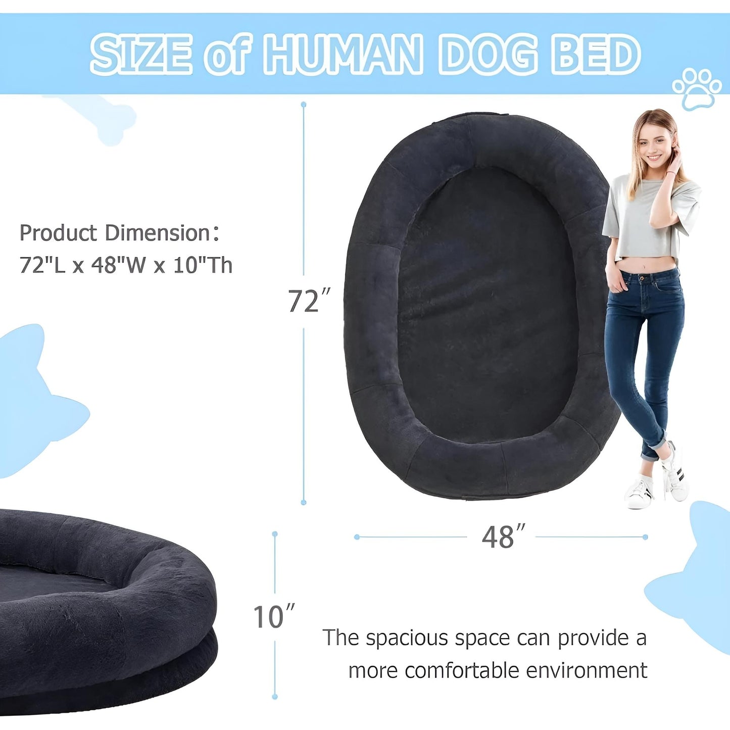 Size of Giant Dog Bed for Humans