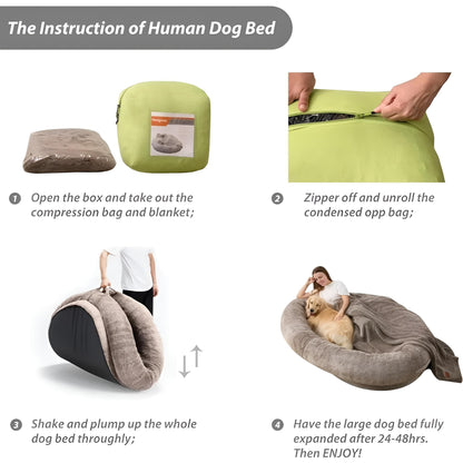 The instruction of Human Dog Beds