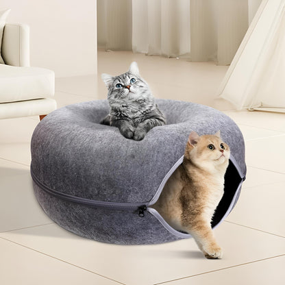 cat round tunnel bed