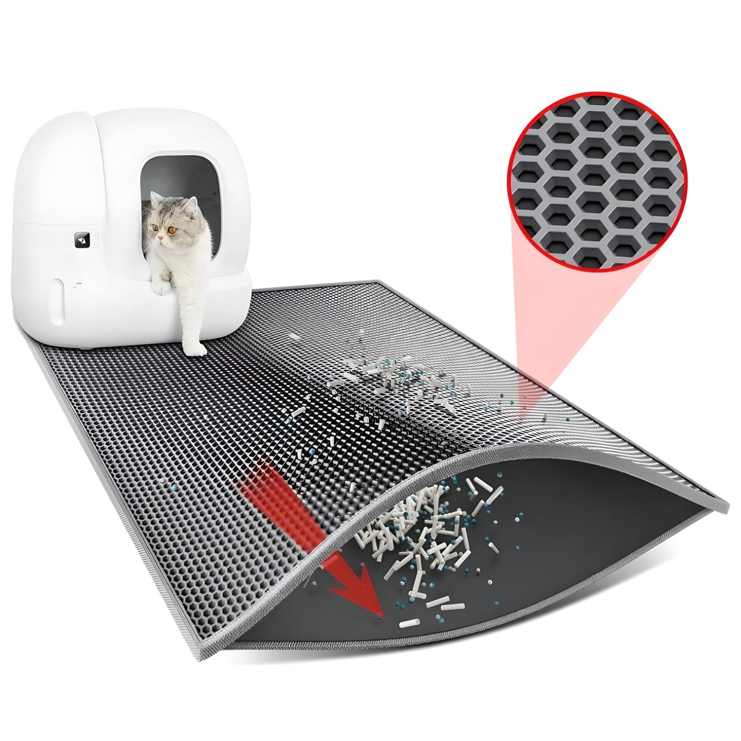 cat litter mat grey