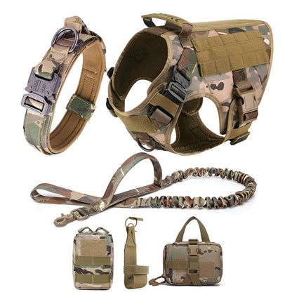 dog collar and harness set Camouflage