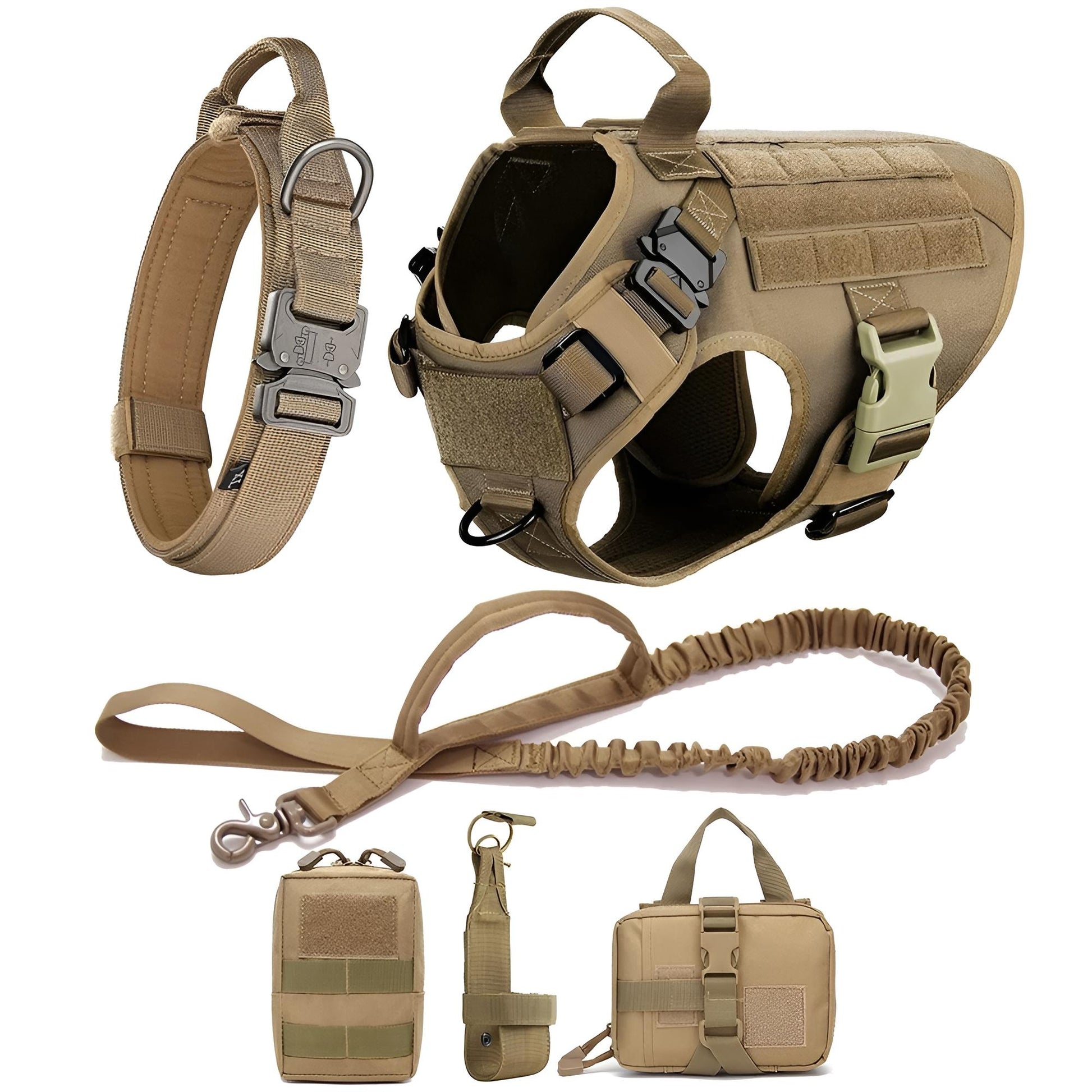 military dog gear Tactical Military Dog Harness & Leash Set – K9 Training Vest for Medium/Large Dogs (Black, M)