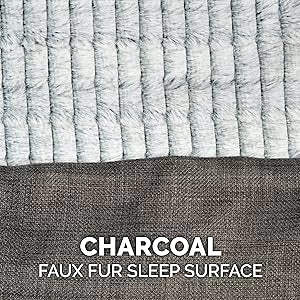 orthopedic dog bed with bolster - faux fur sleep surface