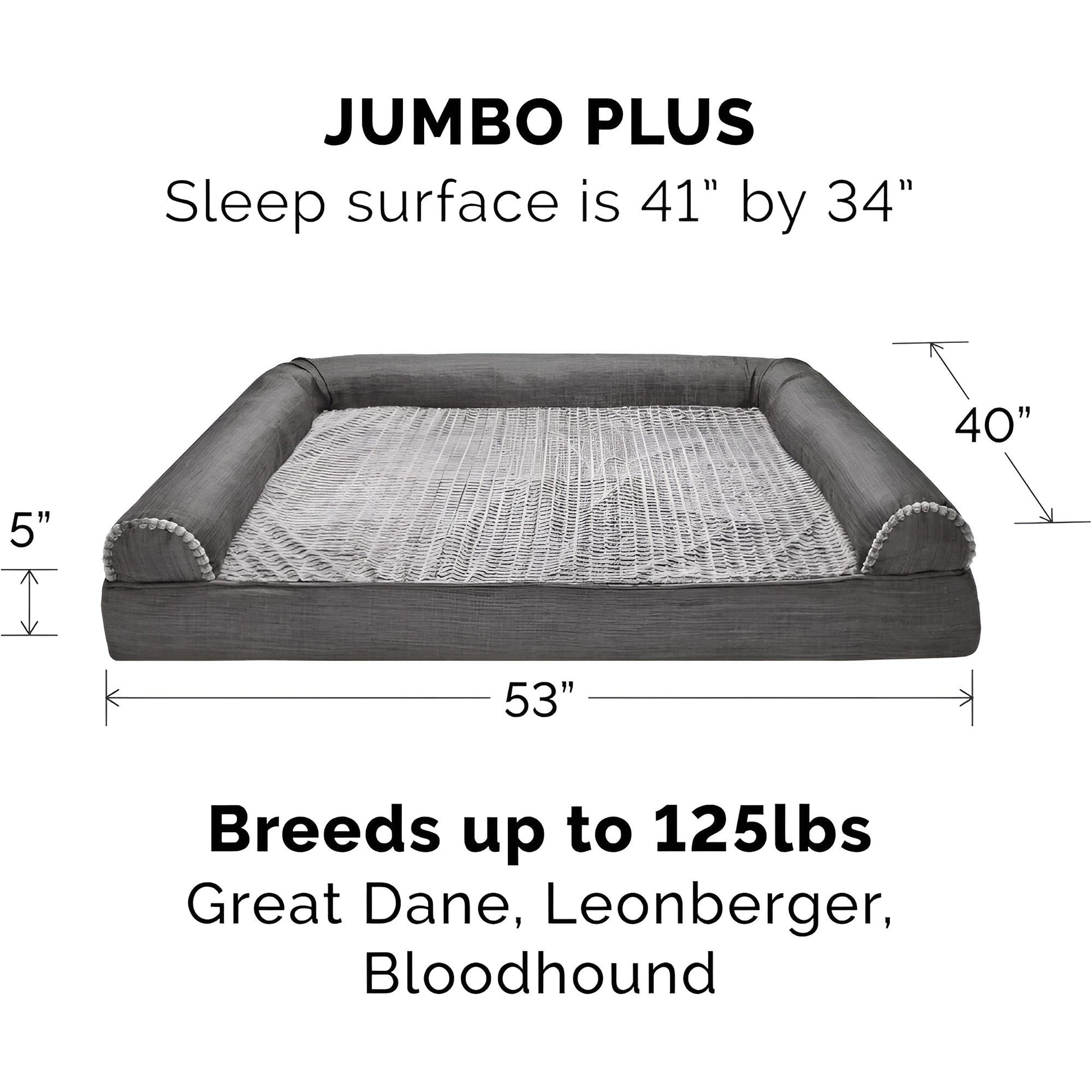 orthopedic dog bed with bolster Jumbo Plus