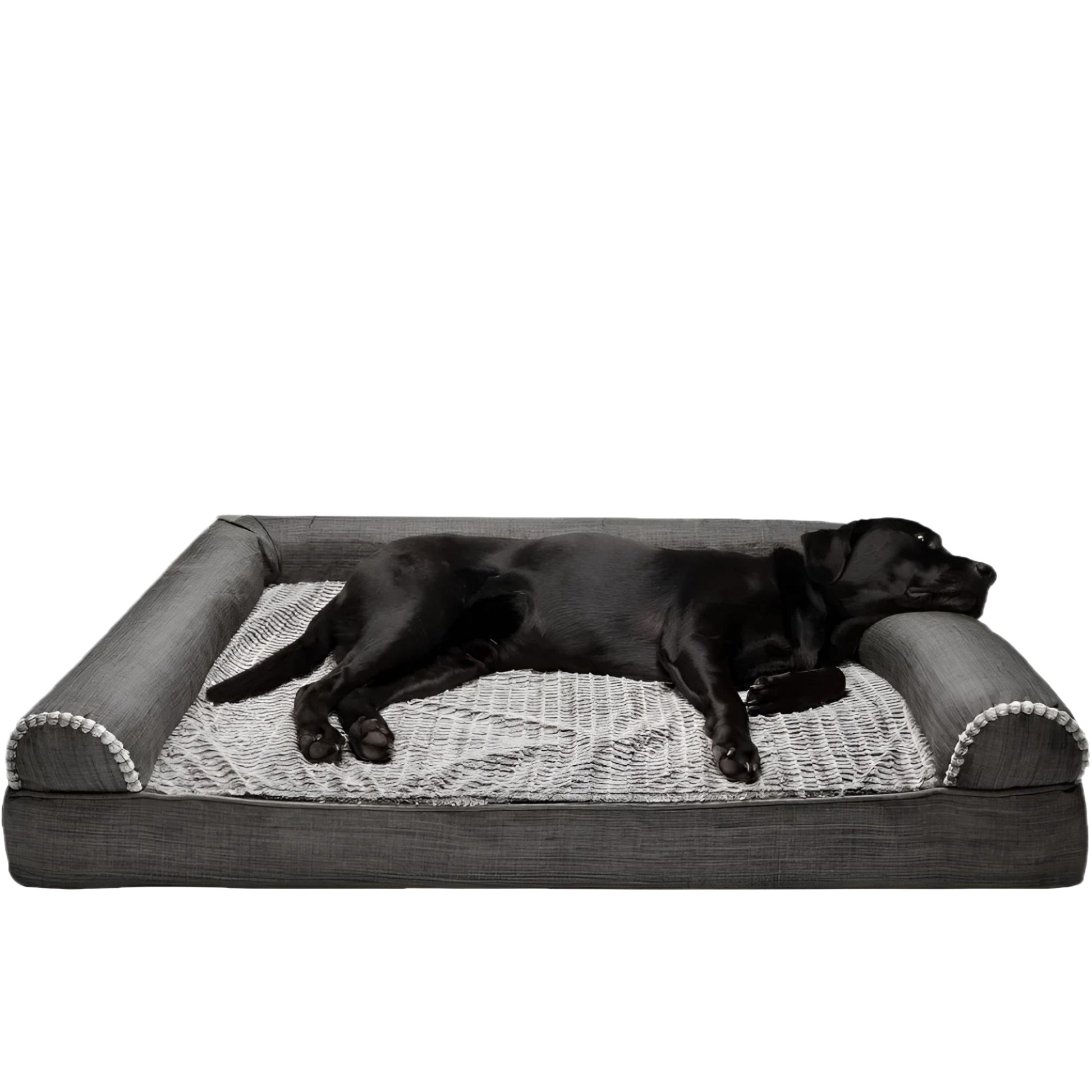 orthopedic dog bed with bolster for large dog