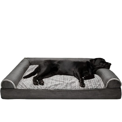 orthopedic dog bed with bolster for large dog