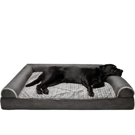 orthopedic dog bed with bolster for large dog