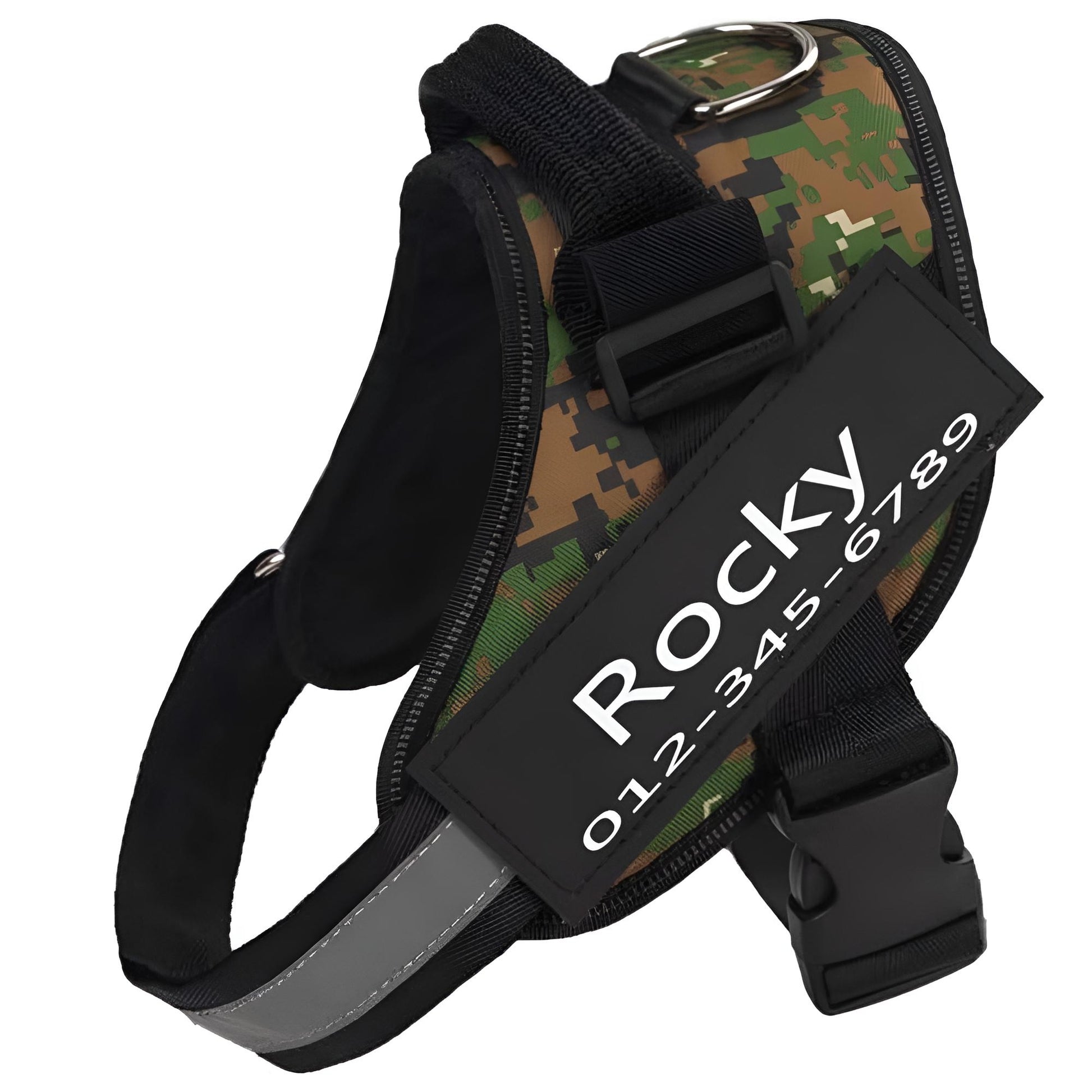 personalized dog harness- Green camouflage