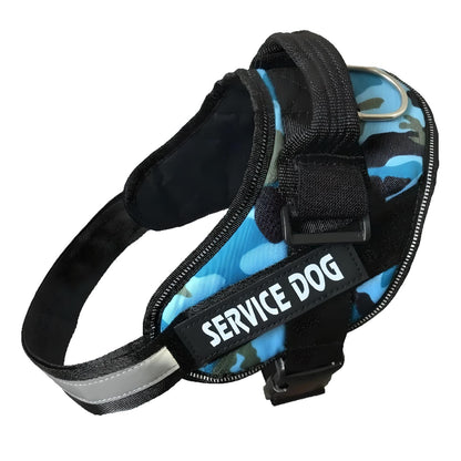 personalized dog harness-blue-camouflage