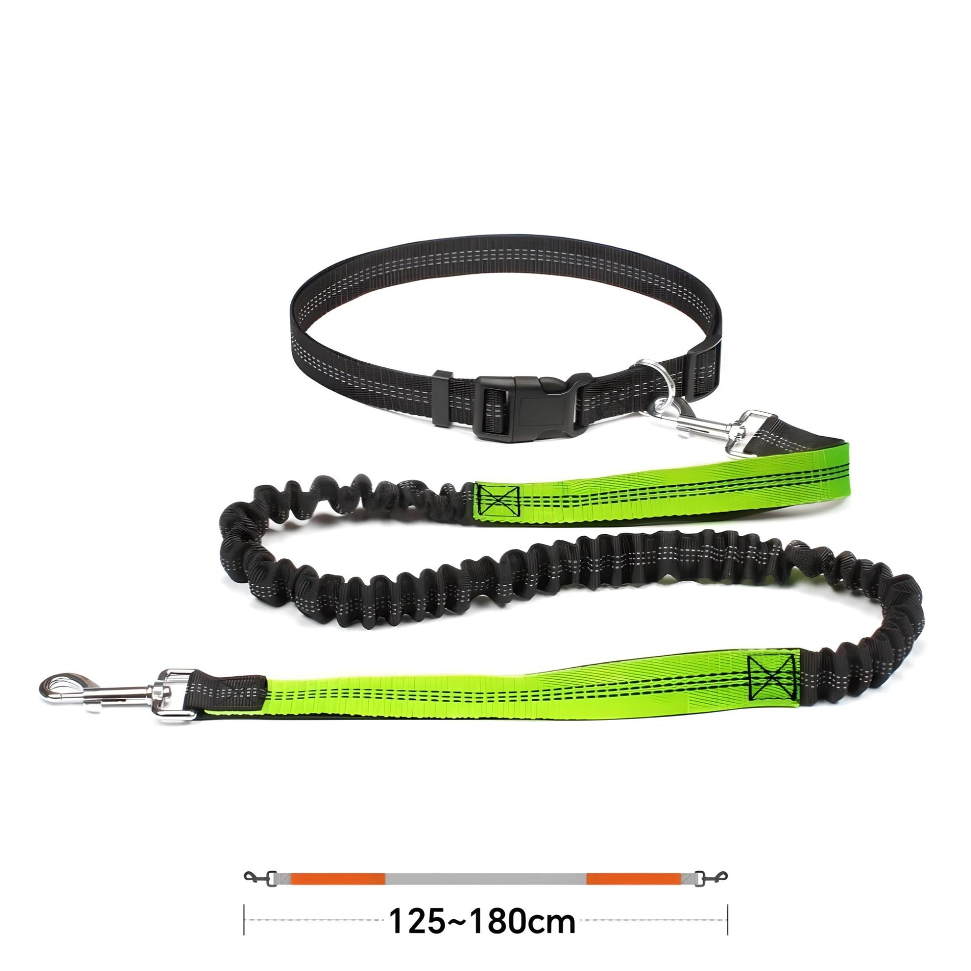 waist leash for dog walking green